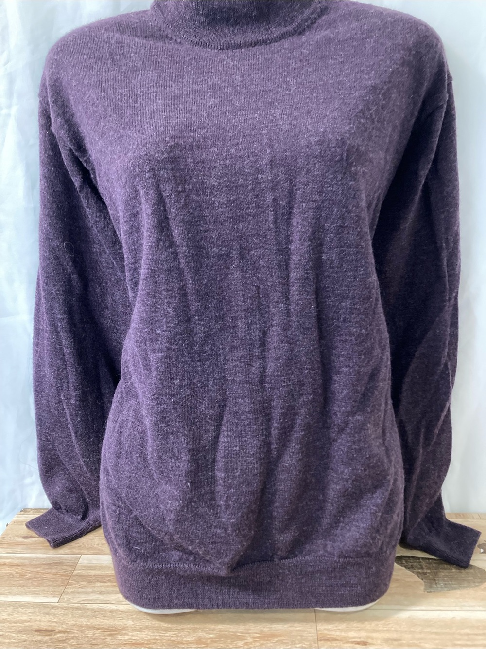 Pronto Uomo Merino Wool Purple Turtleneck Sweater Women L